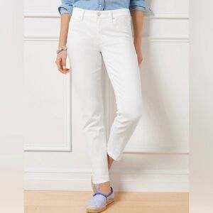 Talbots White Jeans Slim Ankle Cropped 4